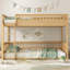 Lit superposé moderne en bois de pin massif pour chambre d'enfant