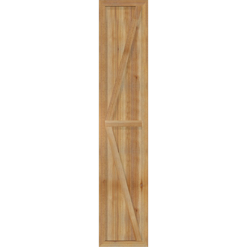 TimberCraft 5 3/8 "encadré avec panneaux n-lattes avec Z-Bar, cèdre rouge de l'Ouest, 16 1/8 po, 81 po