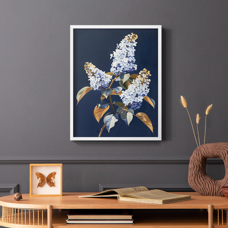 Série FLORAL CLXI - reproduction encadrée de qualité supérieure - prête à être accrochée - aucun clou requis, Cadre blanc