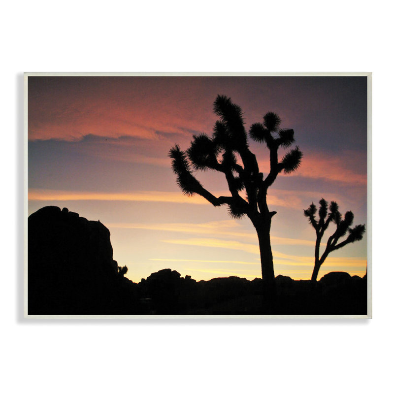 «Desert Tree Sunset Silhouette», impression, Plaque murale, H 13 po x l 19 po x P 0,5 po