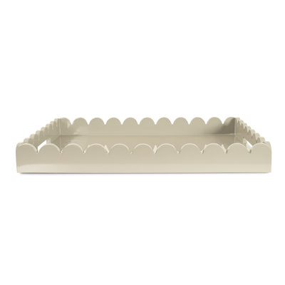 Hindley Hand-Crafted Rectangular Scalloped Wood Tray
