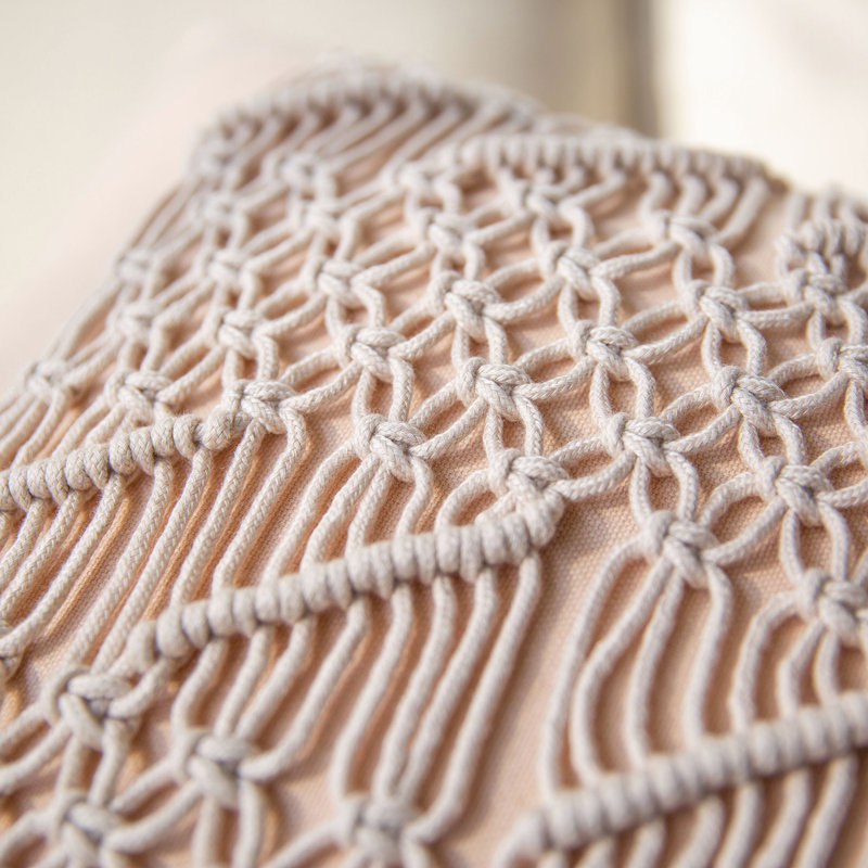 Jeté carré en coton, Rose