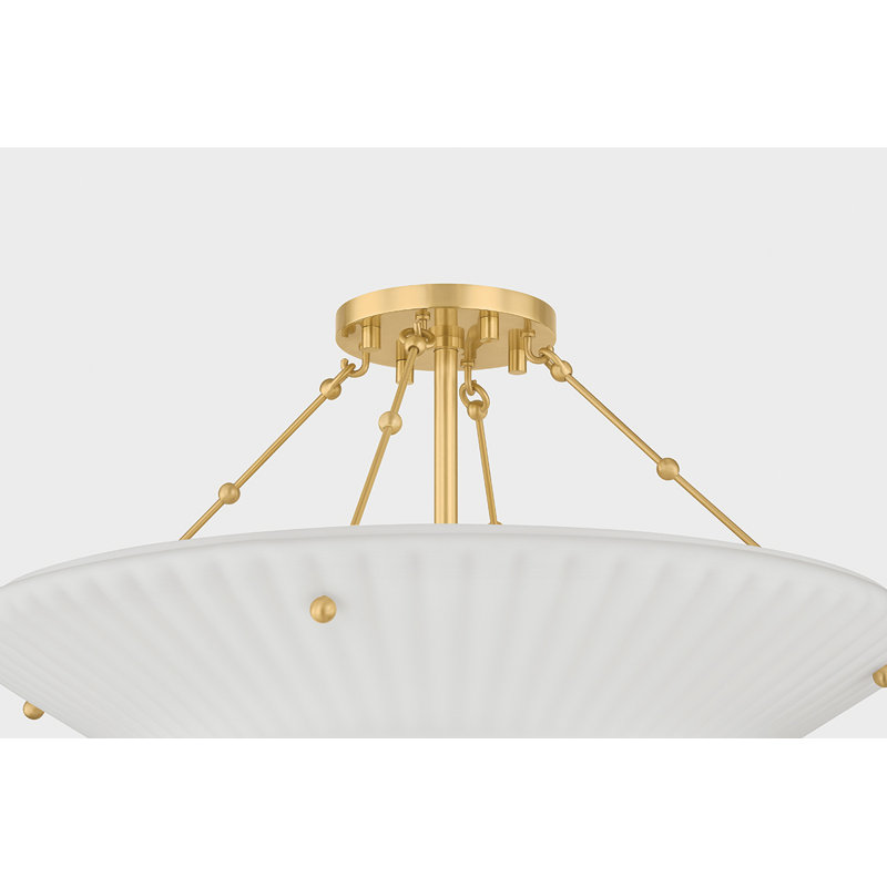 Loburn Semi Flush in Aged Brass