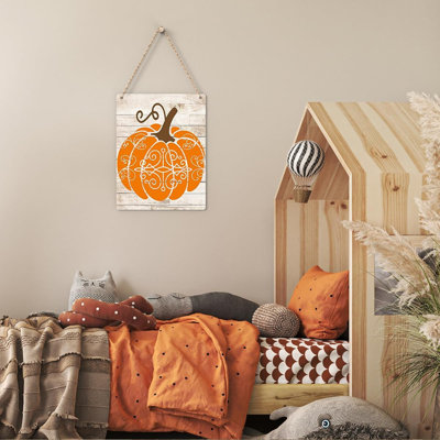 Décoration rétro de panneau de citrouille en bois récolte d'automne citrouille, panneaux en bois rustique, plaque murale suspendue, 8 po x 10 po, décoration murale pour cuisine de maison de campagne
