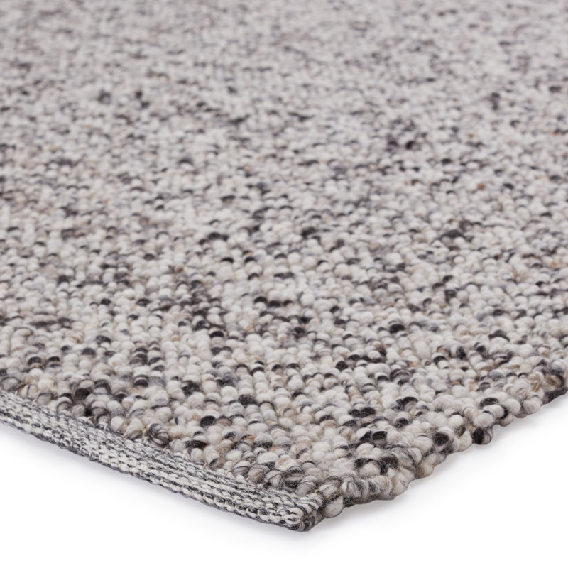 Jaipur Living Hadren QTM05 Handmade Solid White and Gray Area Rug, Rectangle 5' x 8'