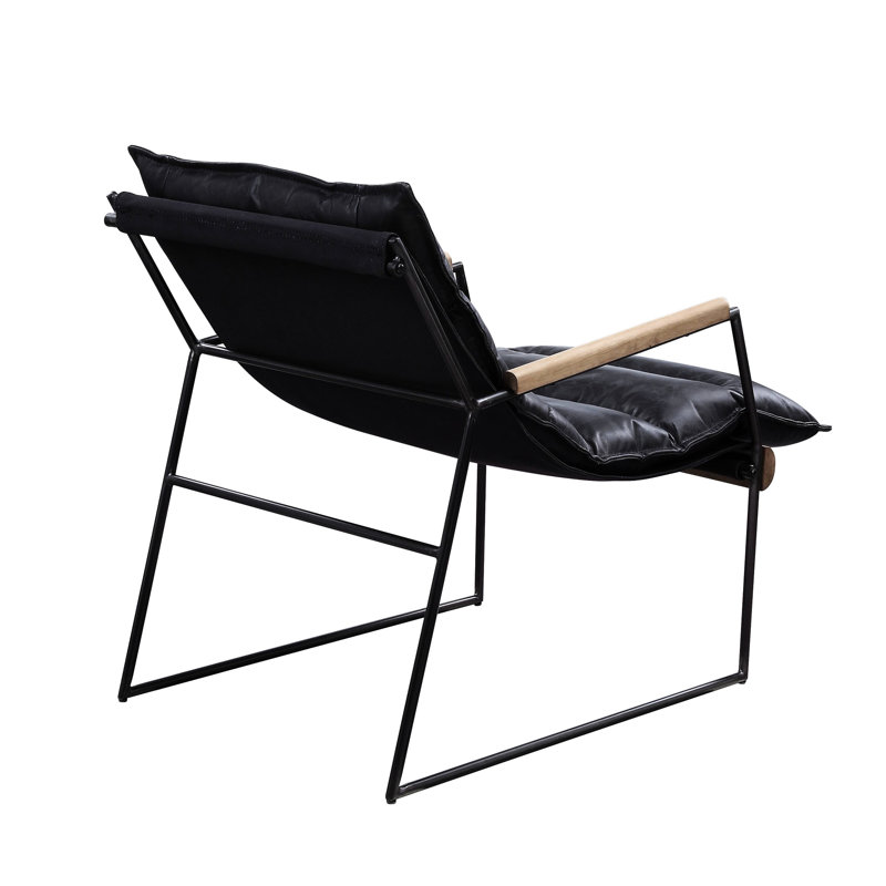 Chaise de style traîneau stylisée en cuir