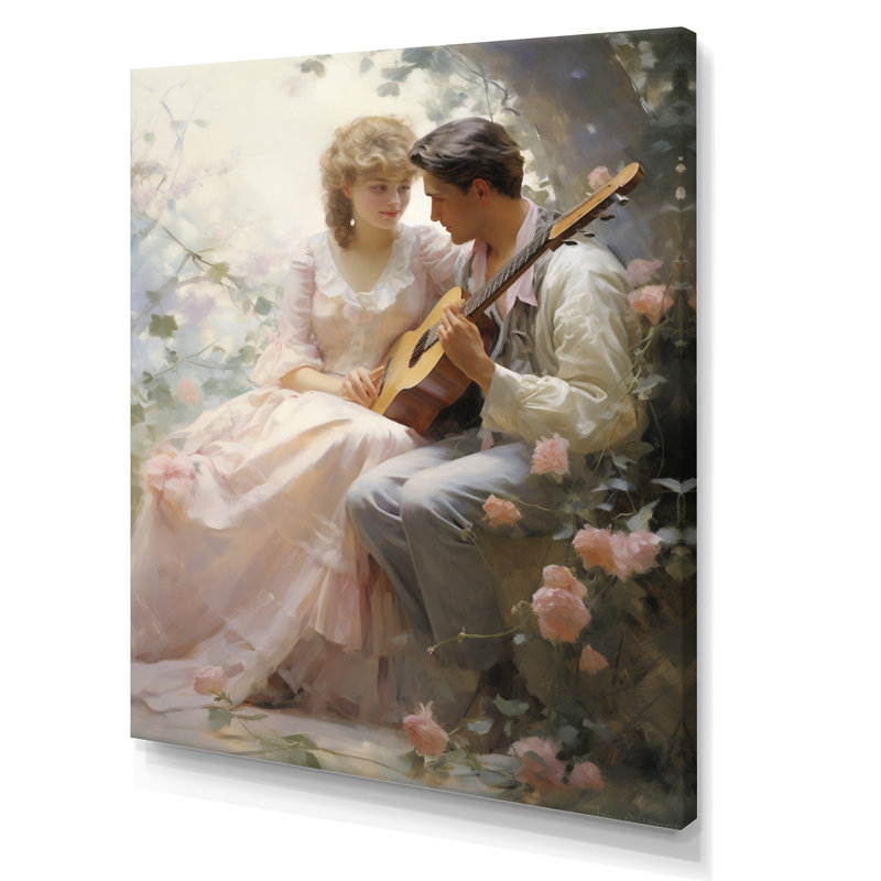 «Loras Romantic Couple Landscape Serene III», reproduction sur toile, H 20 po x l 12 po x P 1 po, Toile tendue