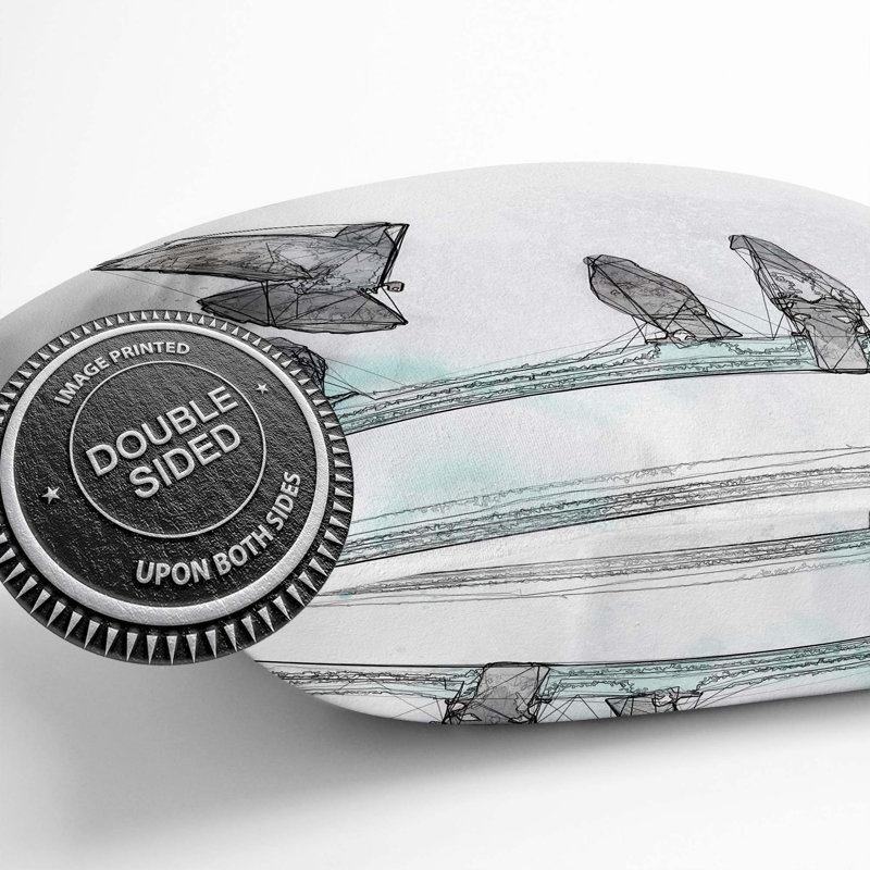 Pigeons Cushion with Filling, 55cm H x 55cm W x 20cm D