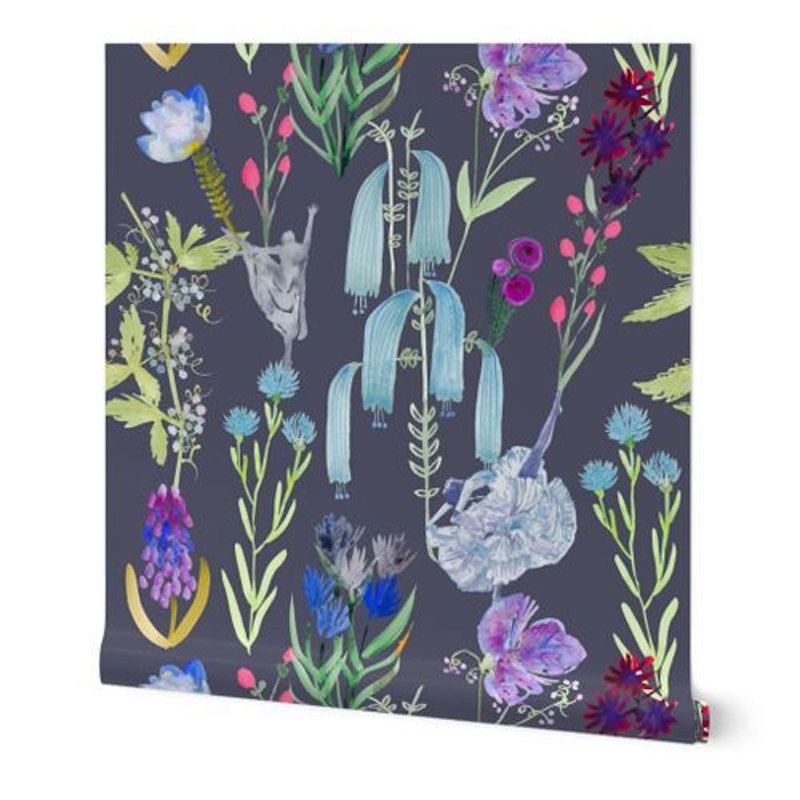 Carreau de papier peint L 12 pi x l 24 po Dunham, bleu
