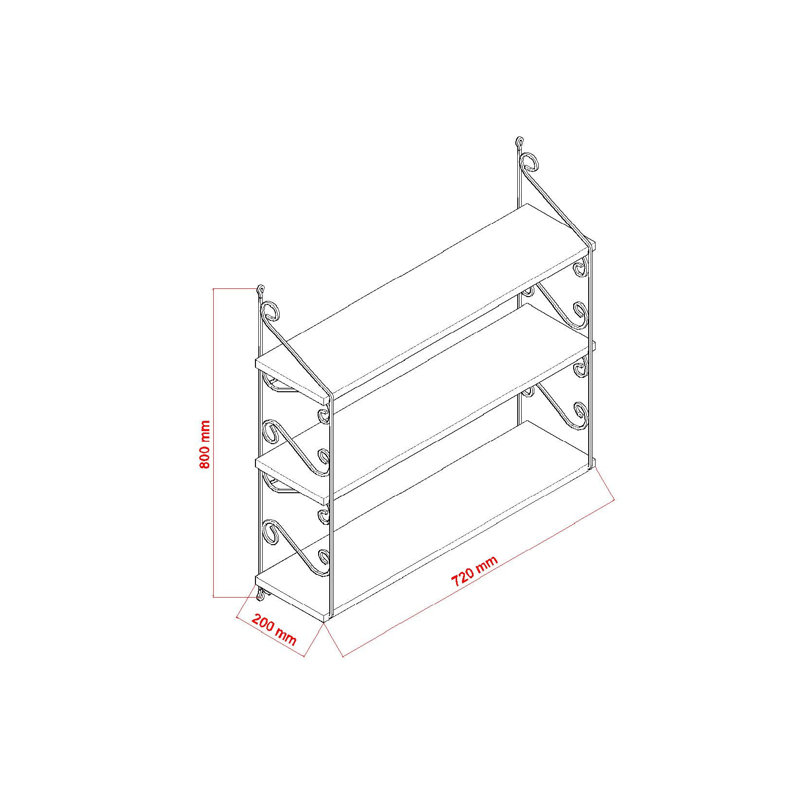 Dure 3 Piece Accent Shelf with Adjustable Shelves, Oak