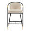 Tabouret de comptoir rembourré de 26 po de hauteur avec structure en métal (ensemble de 2)-919420605