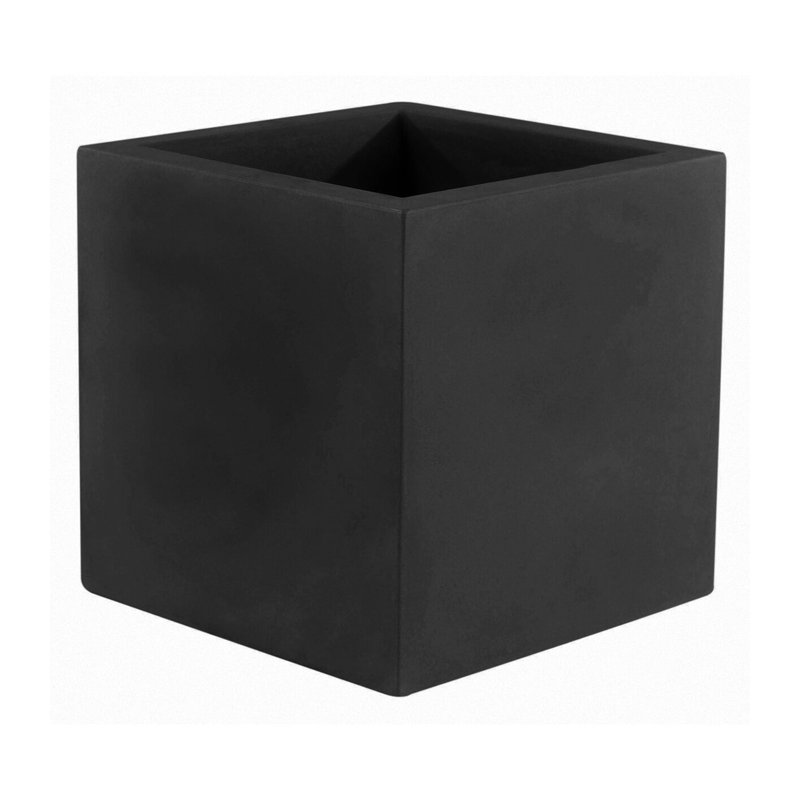 Cubo Resin Pot Planter, Black, 31.5" H x 31.5" W x 31.5" D