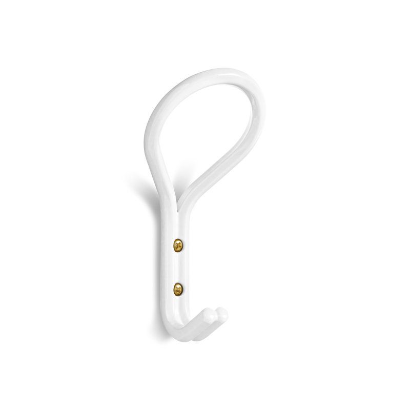 Clove Powder Coated Steel Wall Wall Hook, White