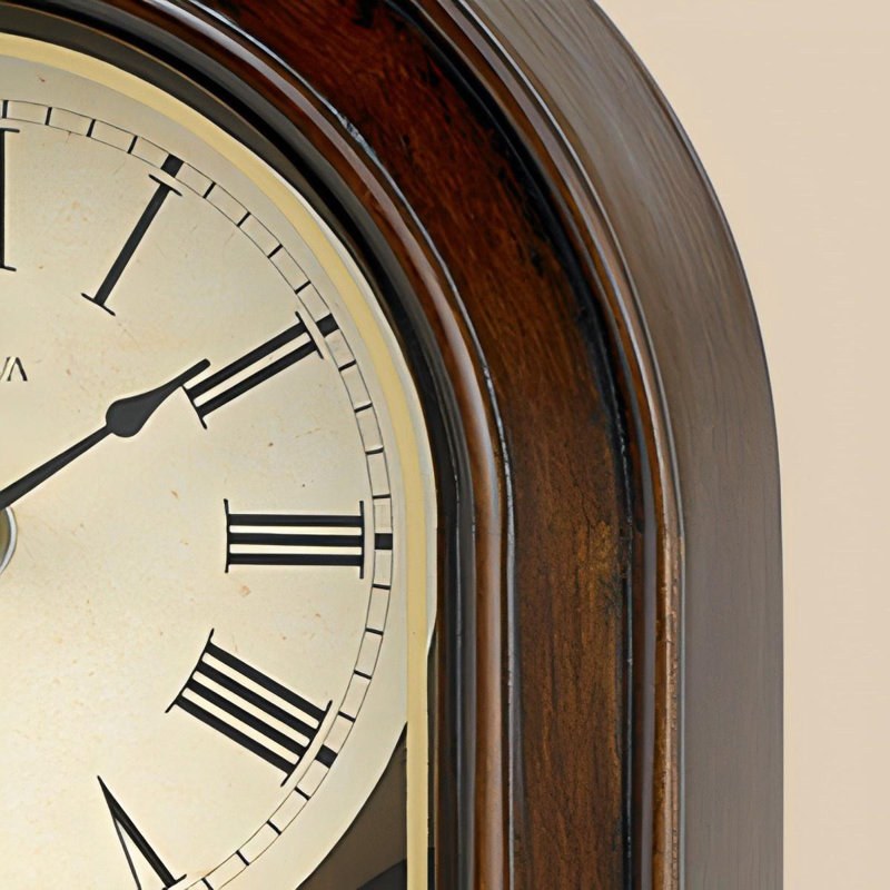 Horloge, plateau de table, brun noyer