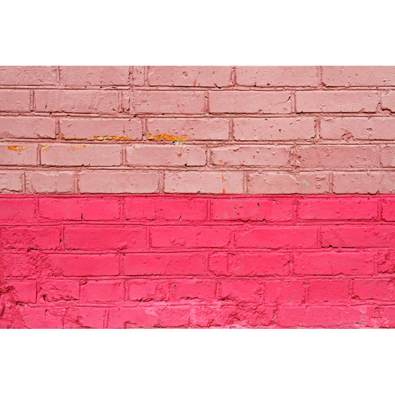 Pink Brick Wall by Yulyao - Wrapped Canvas Print, 30cm H x 46cm W x 3.8cm D