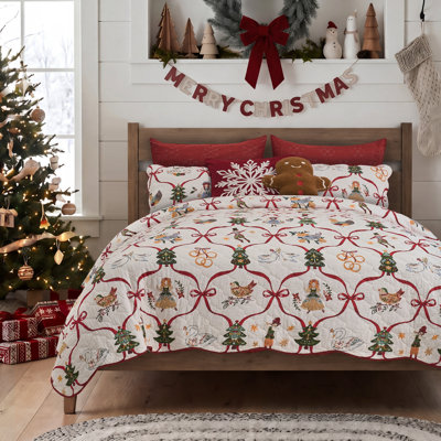 Greenland Home Fashions 12 Days of Christmas Multi Quilt Set, 3-Piece