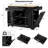 Fluted Kitchen Island With Trash Can Storage Cabinet, Power Outlet, Internal Storage Rack, Rolling Kitchen Islands On 5 Wheels With 3 Drawer, 3 Open Side Racks-204833688
