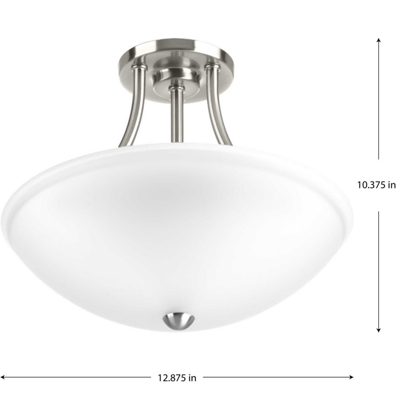 Carilynn Glass LED Semi Flush Mount, Brushed Nickel