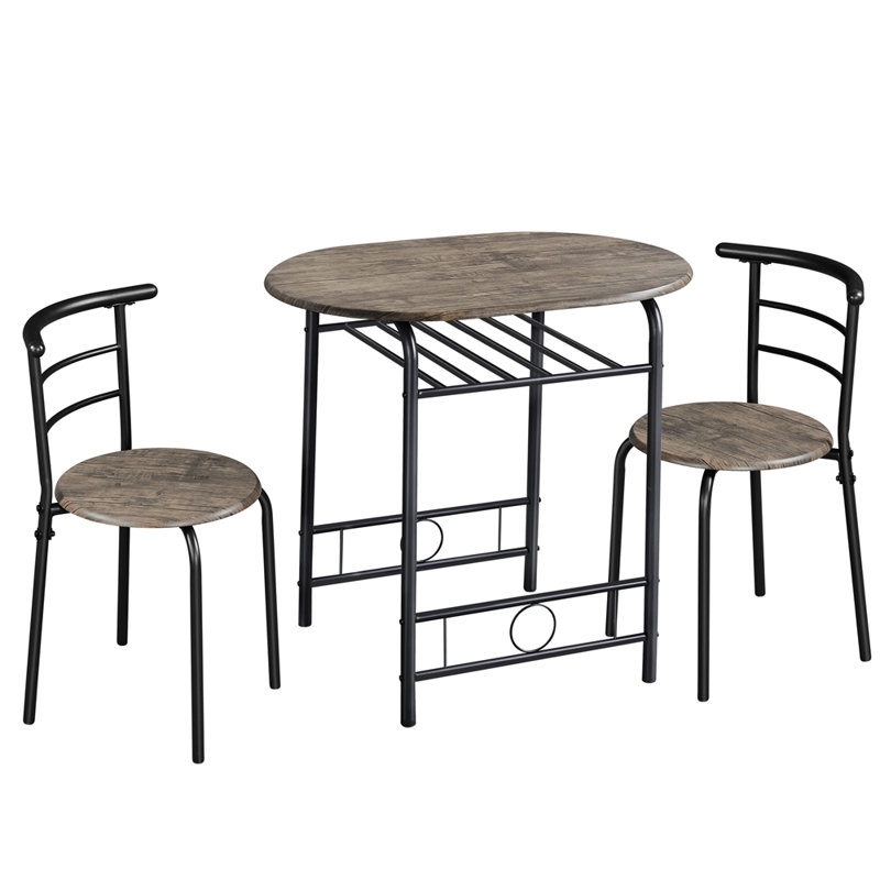 2 - Person Dining Set, Drift Brown/Black, 80 cm L x 53 cm W x 75.5 cm H