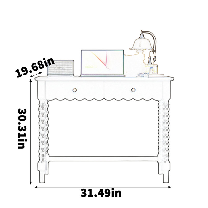 Bureau familial blanc moderne, H 30,31 po x l 31,49 po x P 19,68 po
