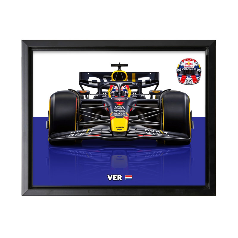 Voiture de course n ° 4, Black Framed, Poster, 12"H x 16"W