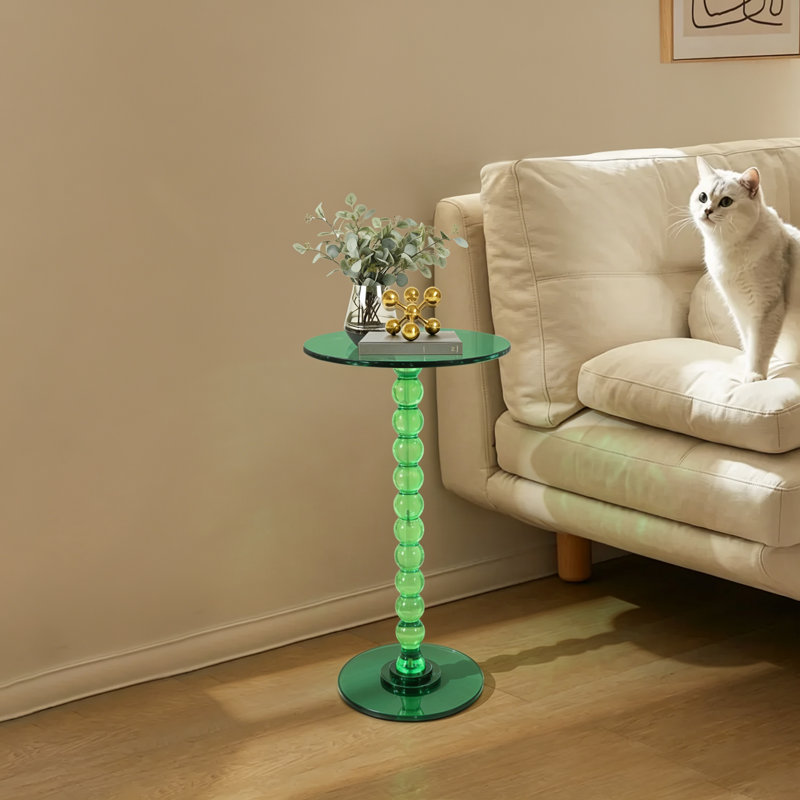 Table de bout moderne en acrylique avec table de bout moderne avec capacité de 22,05 lb Table de chevet sur pied pour petit bureau de chambre à coucher