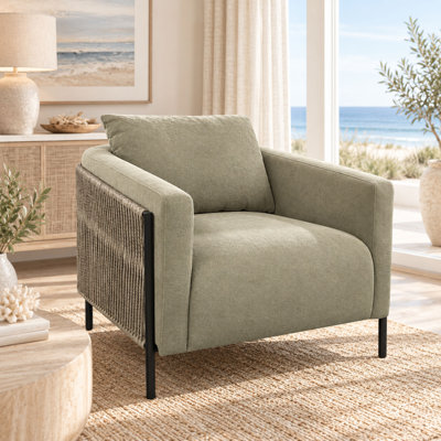 Marielle Upholstered Accent Chair with Rope Exterior & Cushions