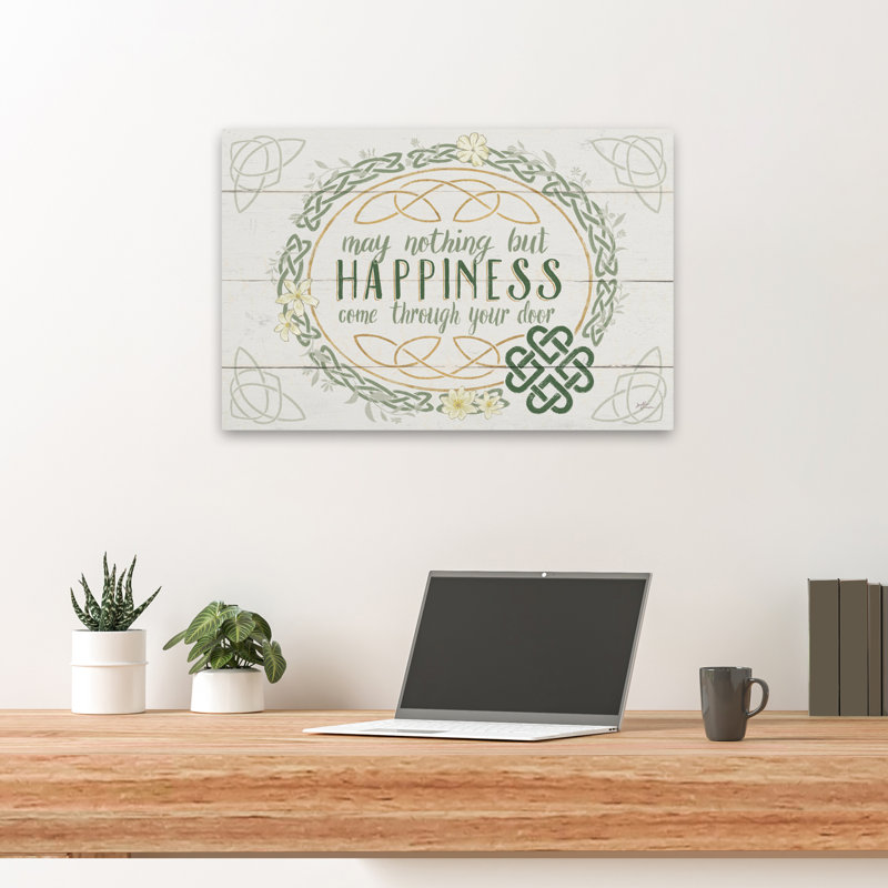 Irish Blessings V - Buttercup Celtic Flowers - art gris, H 16 po x l 24 po
