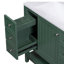 Meuble-lavabo 36 po avec lavabo, une armoire et trois tiroirs, bois massif et panneau de fibres à densité moyenne, vert-118003416