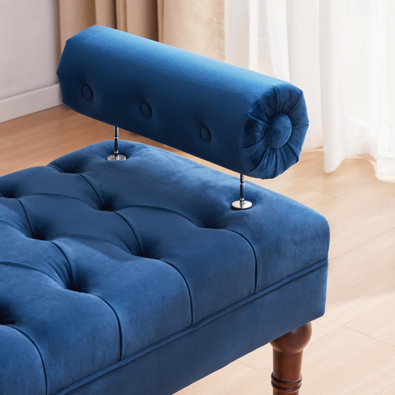 Beene 60.2" Upholstered Bench, Blue
