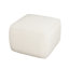 Boucle blanche de forme carrée avec mousse dense et ressorts ensachés, design sophistiqué pour espaces modernes, rembourrage rembourré l 22,32 po x P 16,25 po, système, patins non marquants, lisse