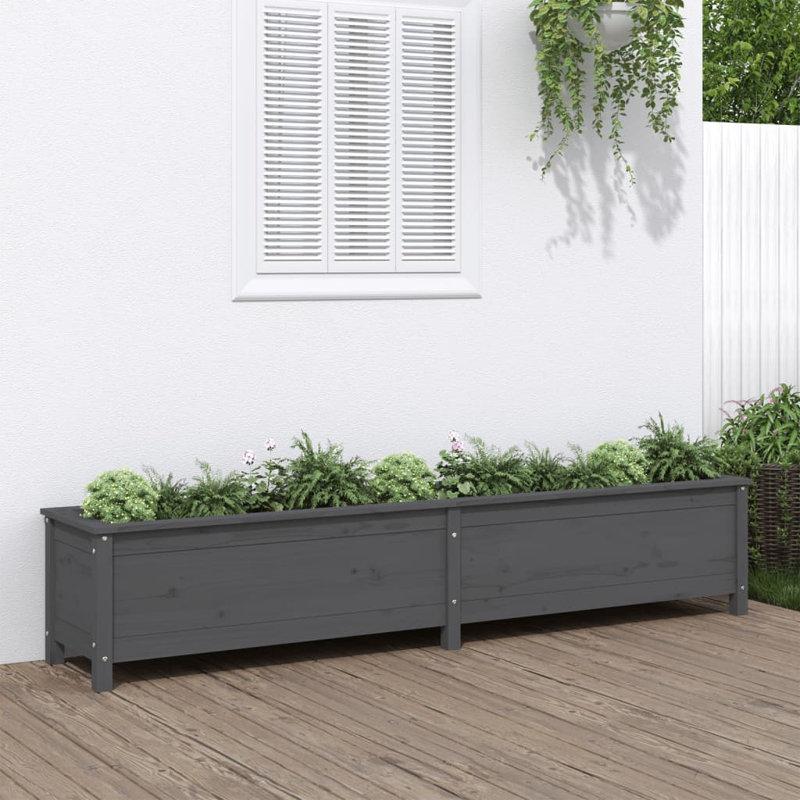 Bohlin Wood Raised Garden Bed, Pine, 15.35" H x 78.54" W x 15.75" D, Gray