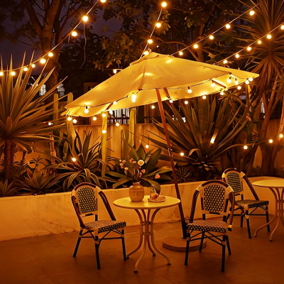 Guirlande de 98 lumières DEL d'extérieur 98 pi avec 50 ampoules incassables G40 - lumières de patio imperméables à brancher, décor blanc chaud 2700K pour cour, terrasse, jardin, bistro, porche et fête