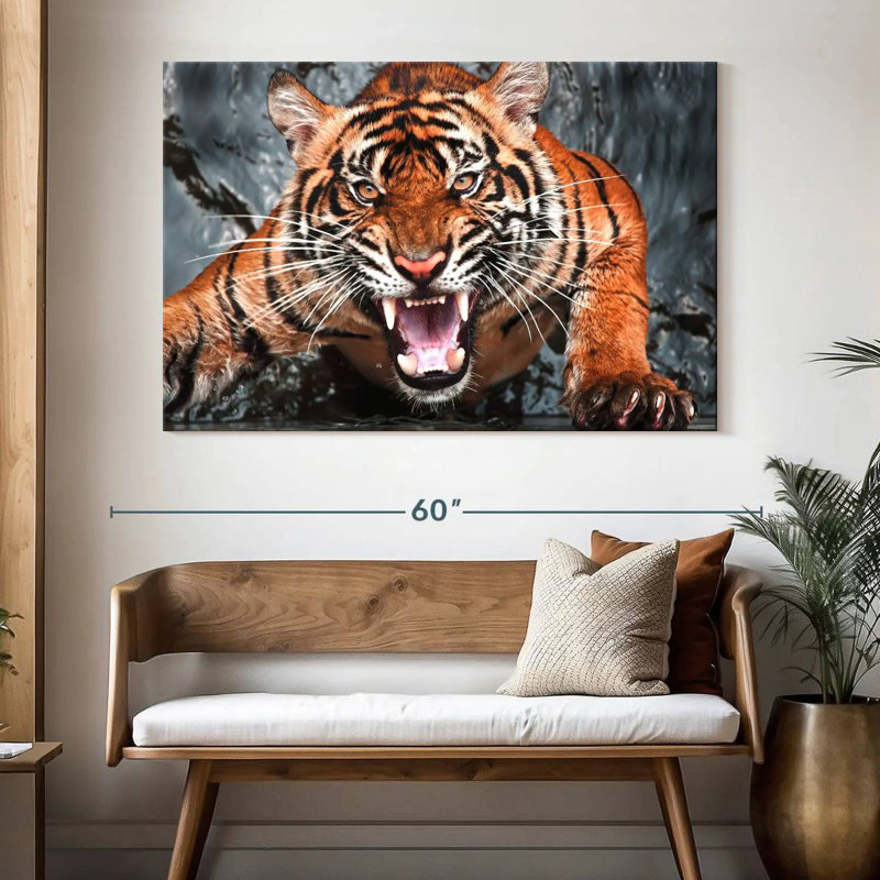 Famous Tiger Fury, 34" H x 51" W