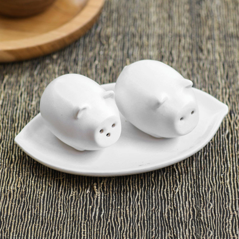 Ensemble salière et poivrière Kalup Portly, Blanc