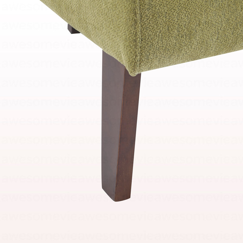 Chaise d'appoint rembourrée Carreras avec dossier courbé et pieds en bois, Vert clair, 1