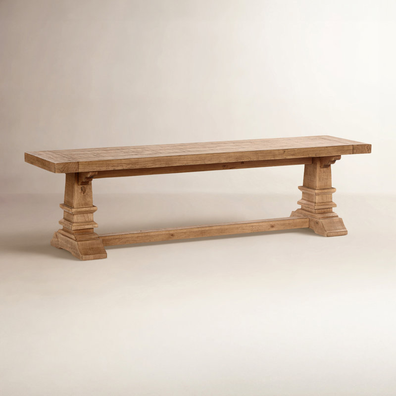 Banc de salle à manger en bois de pin récupéré Vienna, H 18 po x l 66 po x P 16 po