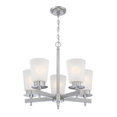 Lustre cylindrique à 5 lumières avec abat-jour