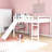 White Loft Bed With Slide - Built Solid Wood Frame Advantageous Made From