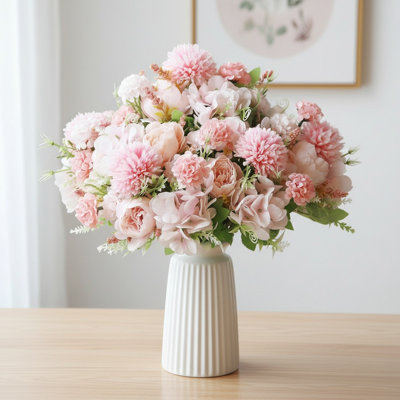 Ensemble de 4 fleurs de pivoine artificielle 12,6 po, bouquet de fleurs artificielles pour arrangement de vases, pièce maîtresse de mariage, bouquet de mariée et décor intérieur de maison de campagne