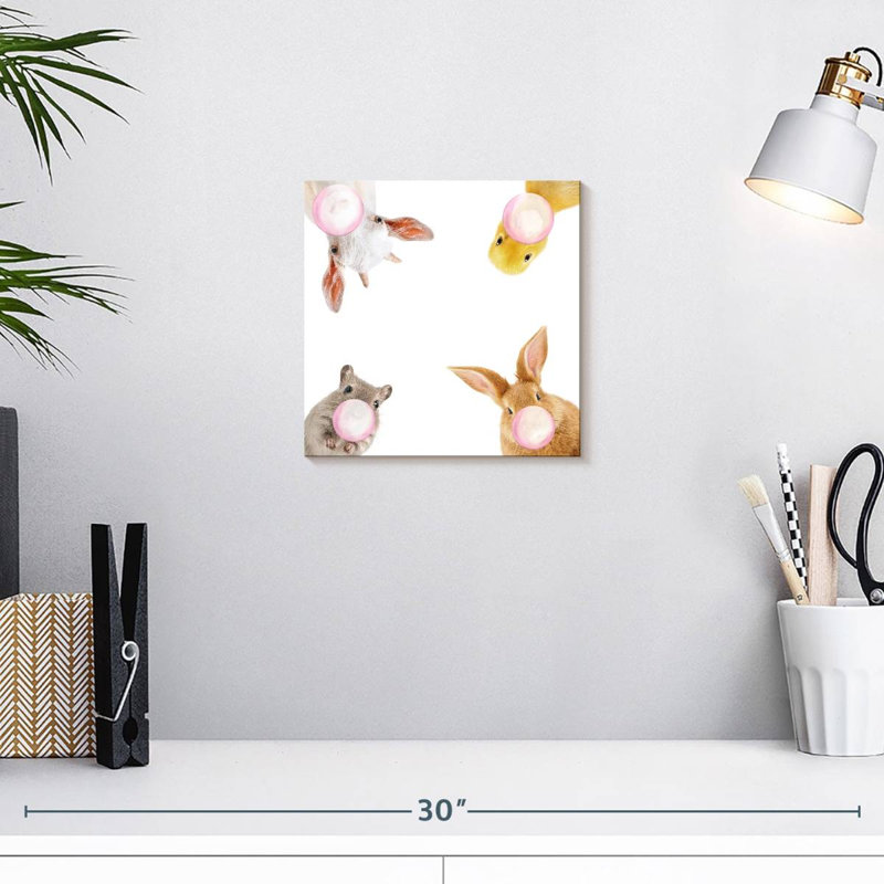 " Fluffy Bubble Gum Animals " by Emma P, 10" H x 10" W