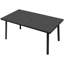 Table de salle à manger de patio rectangulaire pour 6 personnes en aluminium toutes saisons pour le jardin et la piscine (noir)-1155405034-1155405046