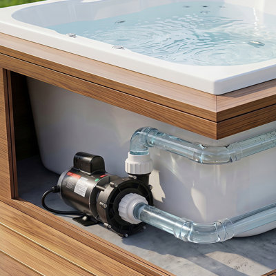 SPA Pump 2HP Hot Tub Pump 2 Speed 56 Frame with 1.5" & 2" Port, 230V, 168 GPM High Speed & 68 GPM Low Speed, 90° Rotational Interface, SPA Bath Water Circulation, Compatible with OEM Models