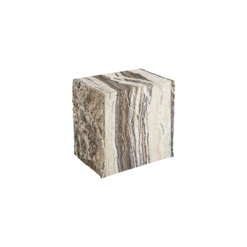 Onyx Polished Stool in Natural/Ivory/Black