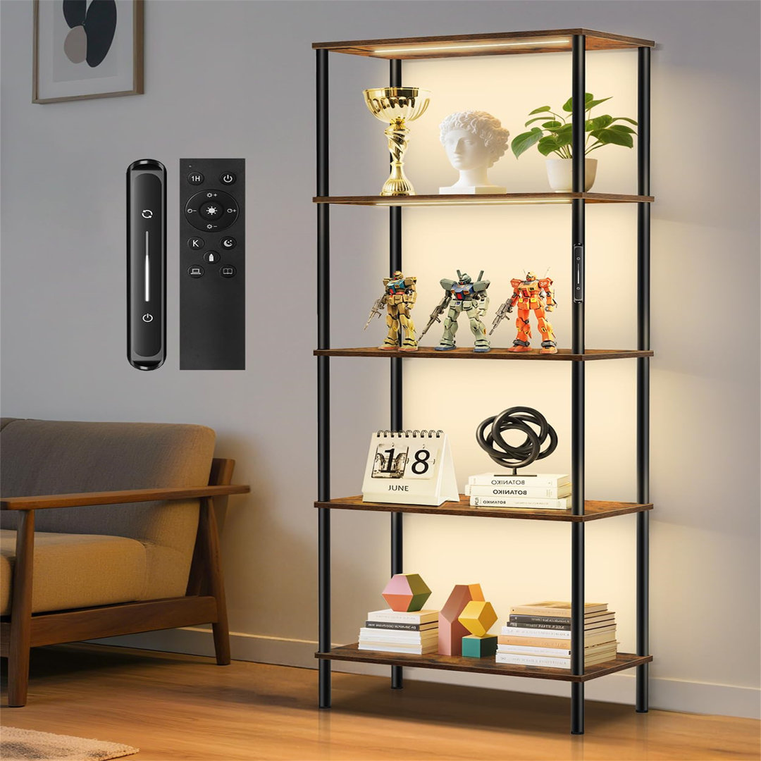 170.5cm H x 60cm W Metal Etagere Bookcase