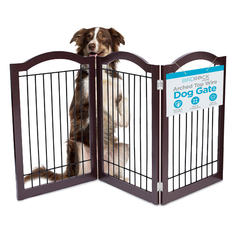 Barrière pour chien avec dessus en arche BirdRock Home - 3 panneaux - 32 po de hauteur - Espresso, Espresso