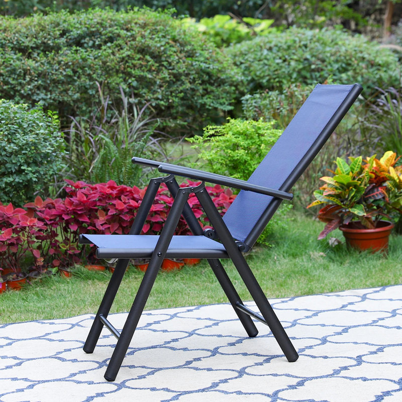 Patio Dining Armchair, Blue, 4