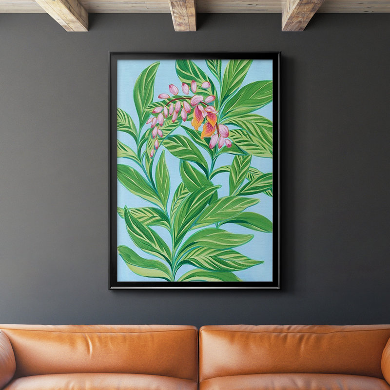 «Tropical Shell Ginger I», reproduction encadrée de qualité supérieure - prête à être accrochée, Noir
