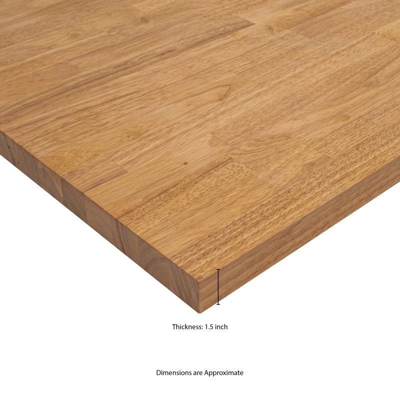 Hevea Prestain Beach Blonde 6 Ft. L X 25 In. D X 1.5 In. T Finished Butcher Block Countertop