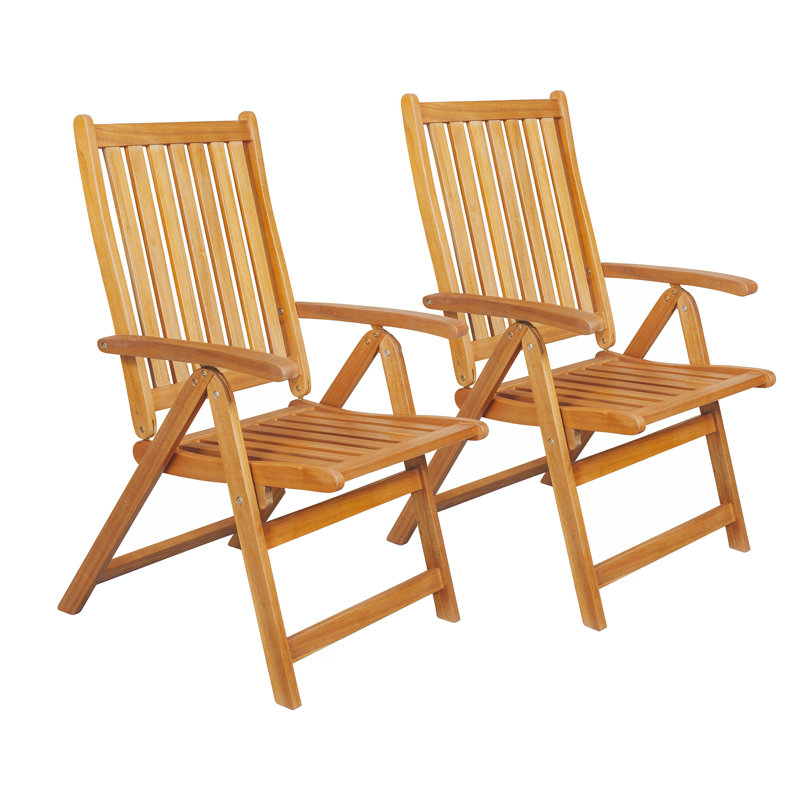 Northlight Acacia Folding Chairs - Thumbnail 2